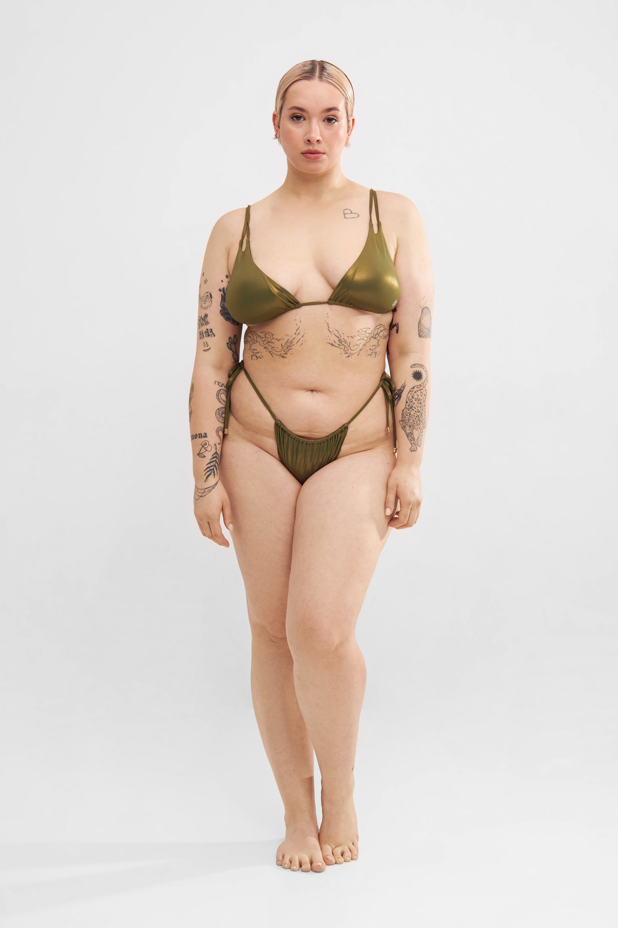 Naiad Bikinihose Grün-Gold